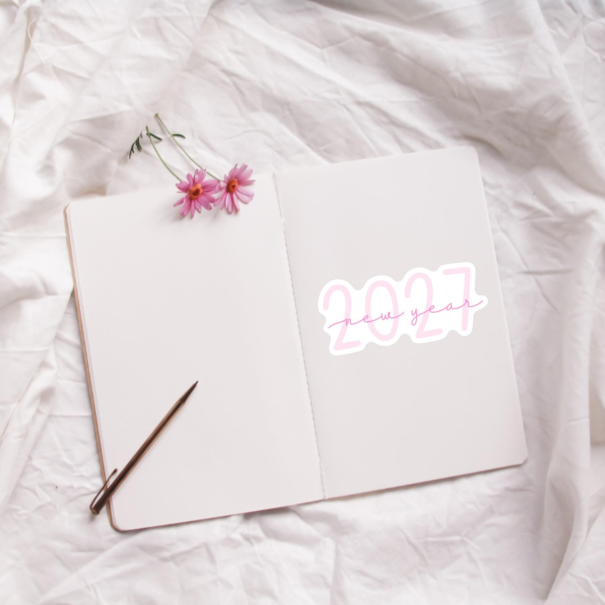 2027 New Year Sticker • Modern Script Year Decal for Planners, Journals and More!