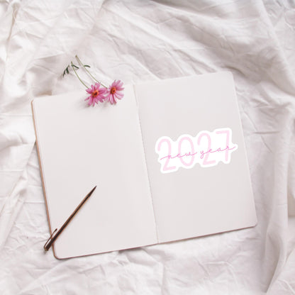 2027 New Year Sticker • Modern Script Year Decal for Planners, Journals and More!