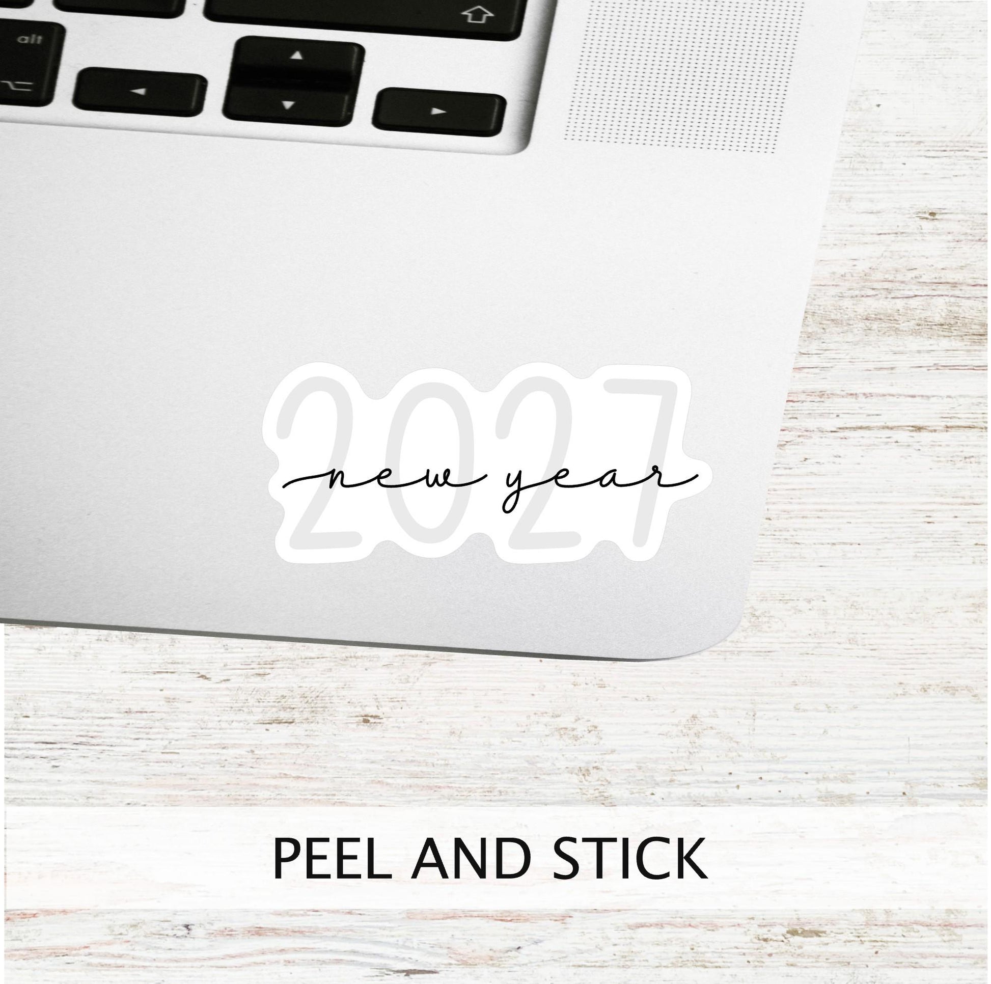 2027 New Year Sticker • Modern Script Year Decal for Planners, Journals and More!