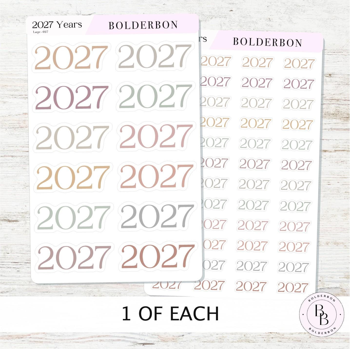 2027 Year • Aesthetic Planner Stickers • Neutral and Minimal Journal Setup