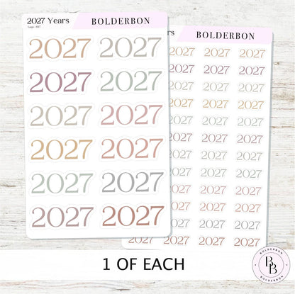2027 Year • Aesthetic Planner Stickers • Neutral and Minimal Journal Setup