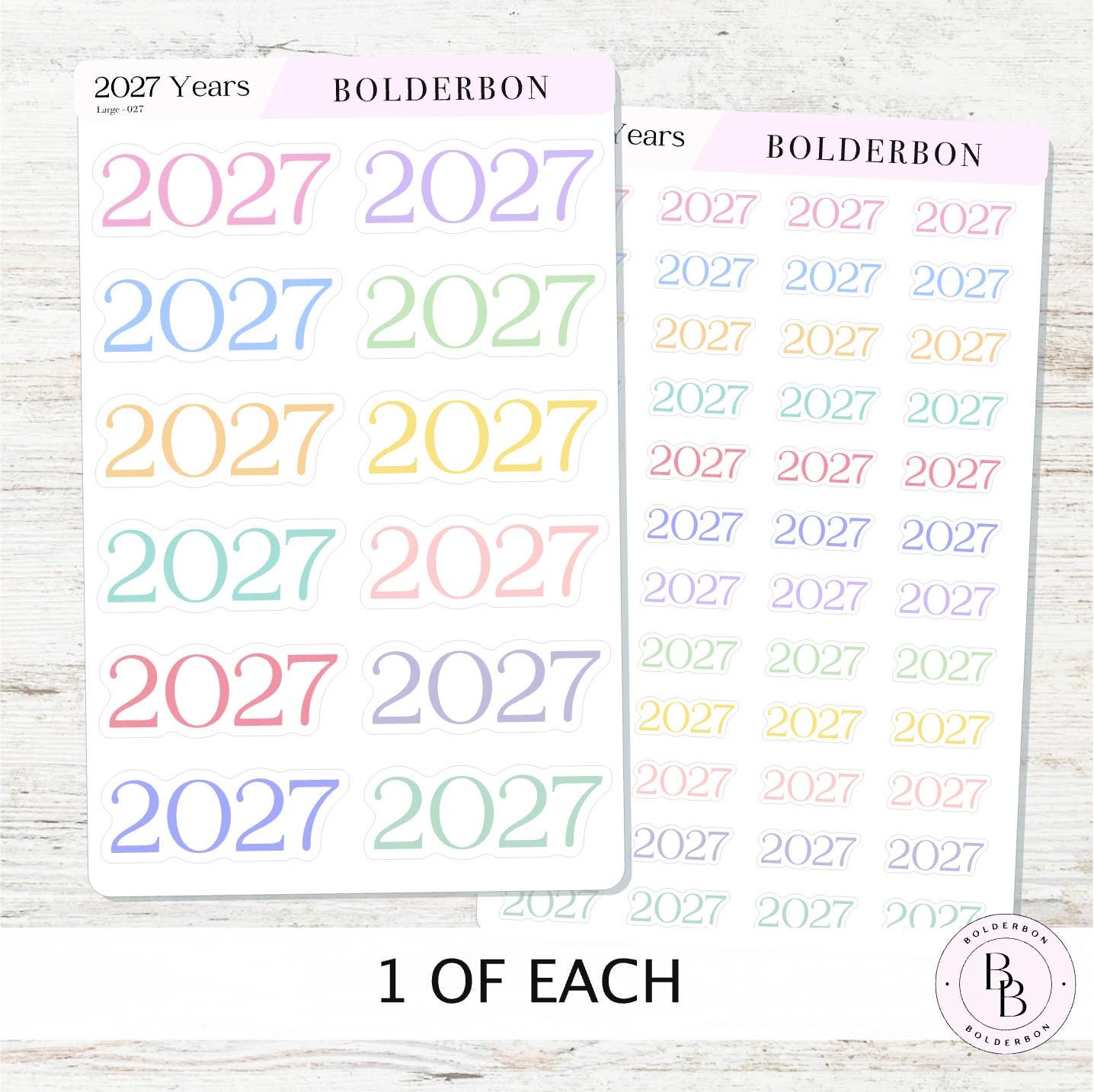 2027 Year • Colorful Planner Stickers • Neutral and Minimal Journal Setup
