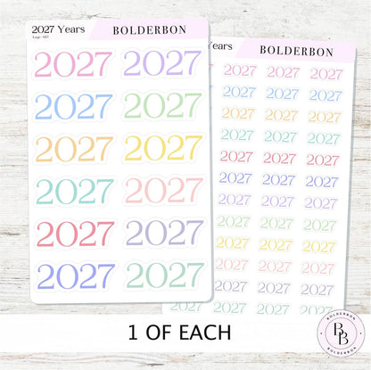 2027 Year • Colorful Planner Stickers • Neutral and Minimal Journal Setup
