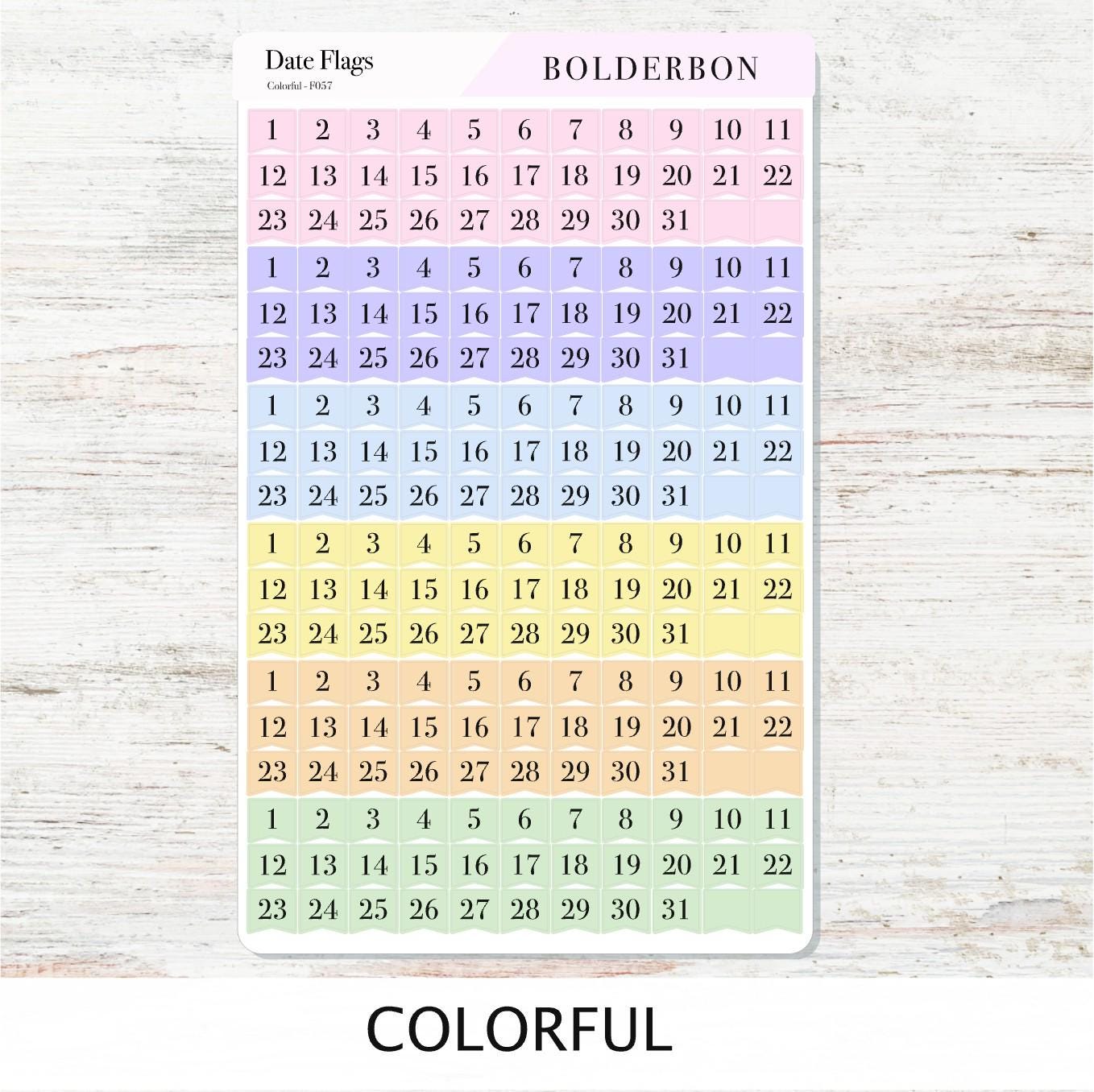 Date Flags Stickers • Date Dot Numbers • Monthly Planner Stickers • Functional Calendar & Journal Labels