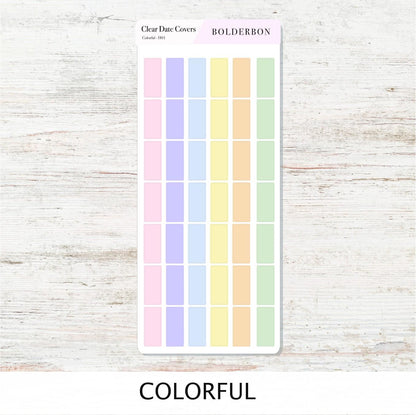 Clear Date Cover Stickers • Hobonichi Weeks • Planner Stickers