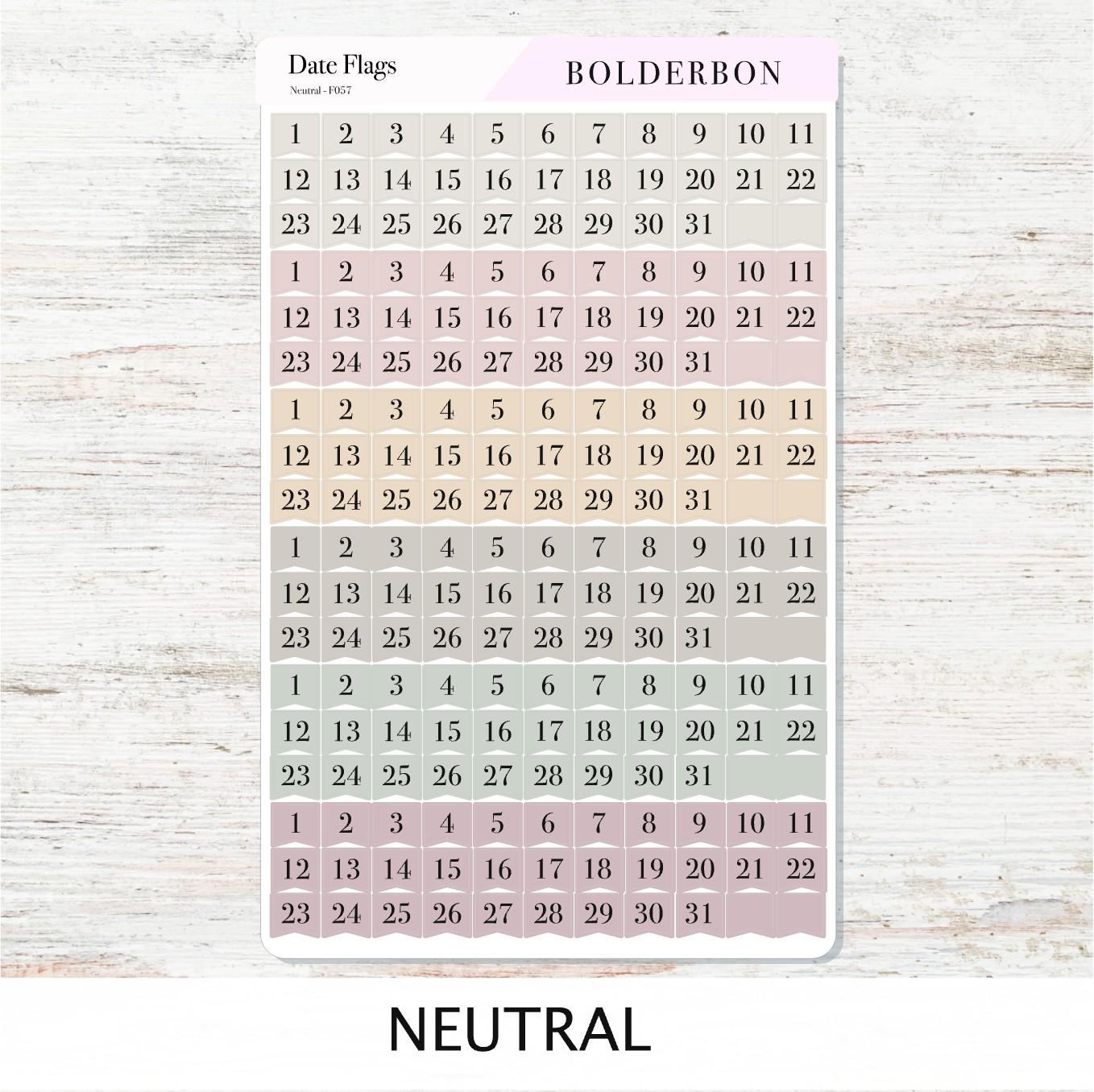 Date Flags Stickers • Date Dot Numbers • Monthly Planner Stickers • Functional Calendar & Journal Labels