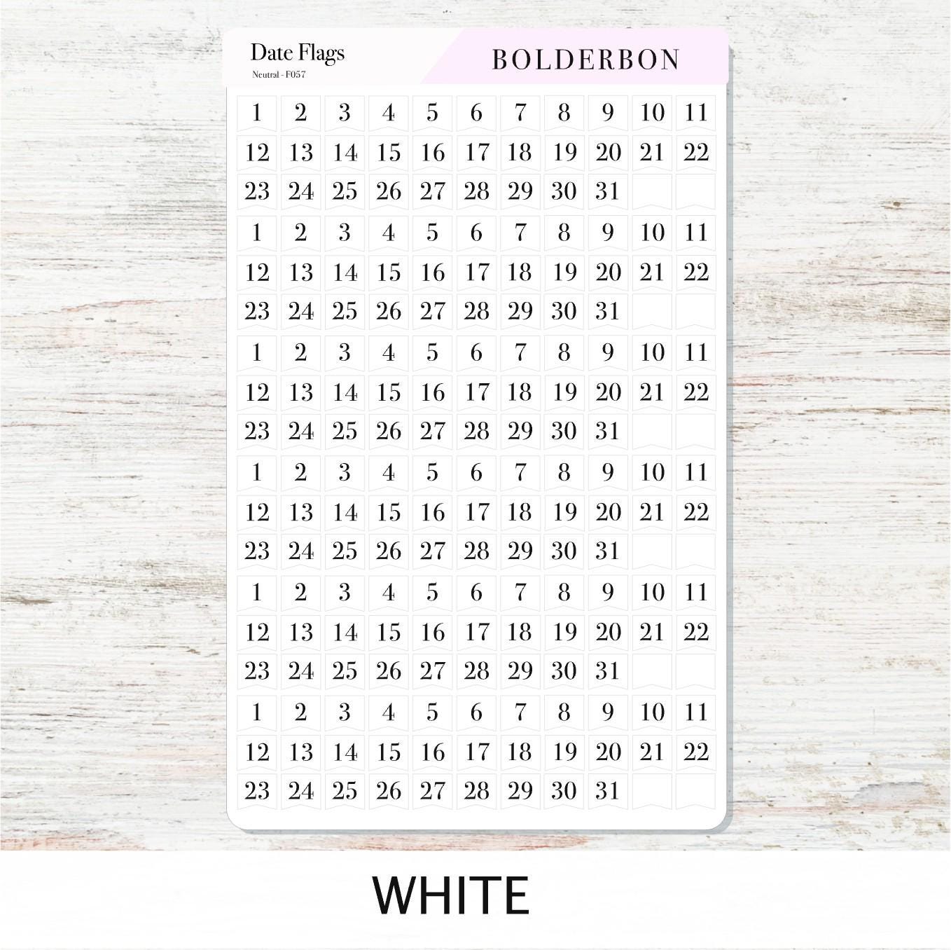 Date Flags Stickers • Date Dot Numbers • Monthly Planner Stickers • Functional Calendar & Journal Labels