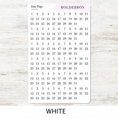Date Flags Stickers • Date Dot Numbers • Monthly Planner Stickers • Functional Calendar & Journal Labels