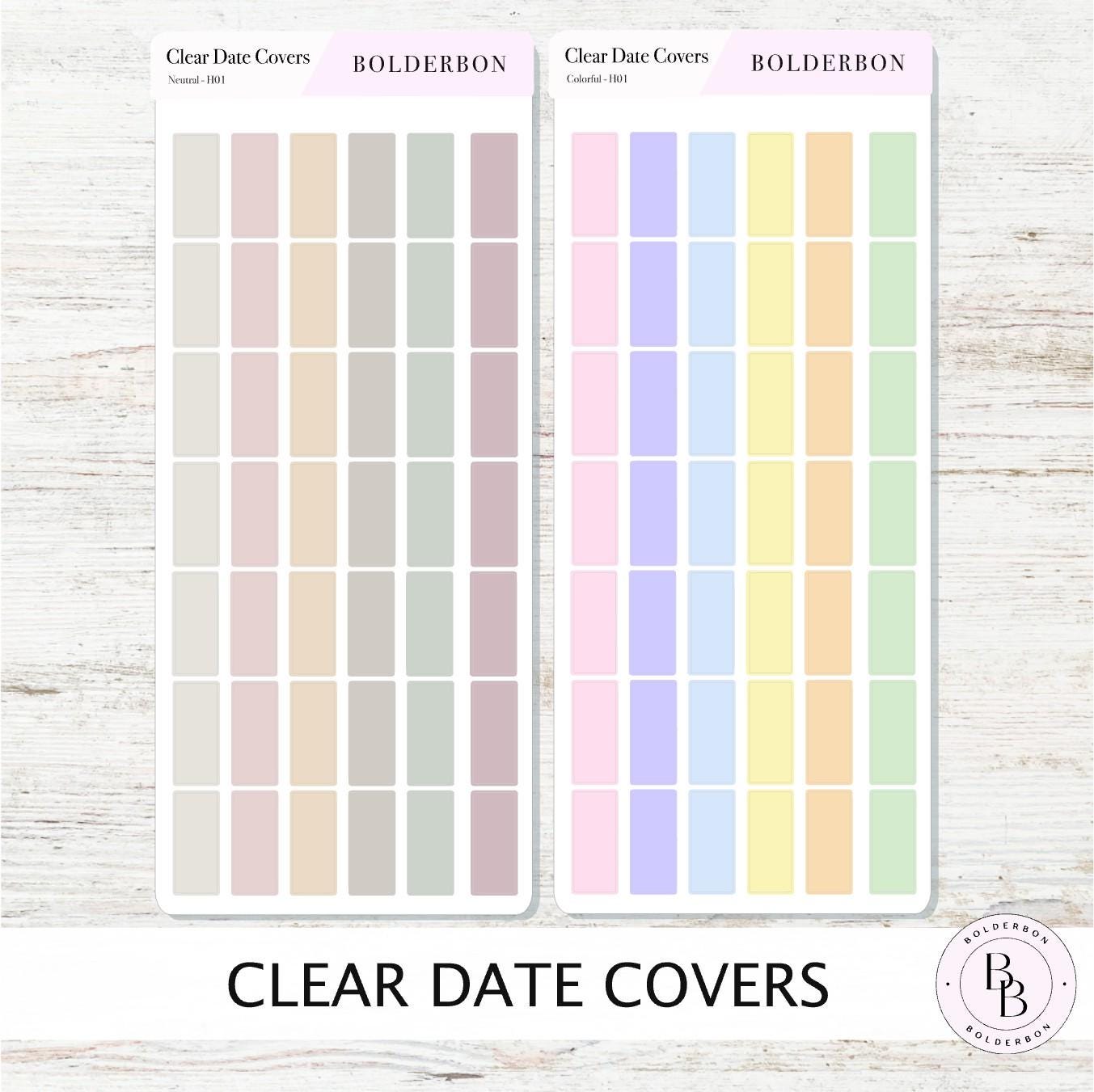 Clear Date Cover Stickers • Hobonichi Weeks • Planner Stickers