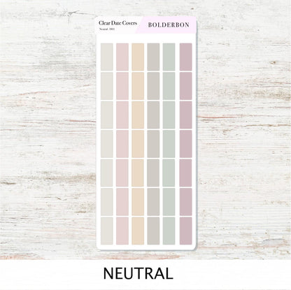 Clear Date Cover Stickers • Hobonichi Weeks • Planner Stickers