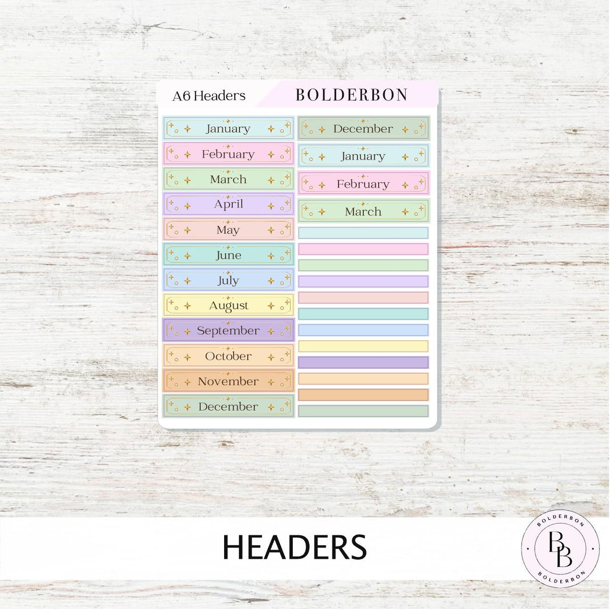 2027 Index Stickers • Hobonichi A6 • Original HON Avec Day Free • Colorful