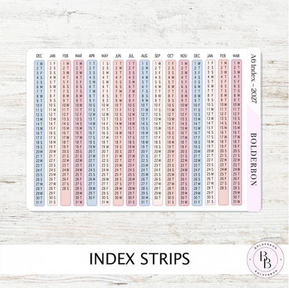 2027 Index Stickers • Hobonichi A6 • Original HON Avec Day Free • Meadow
