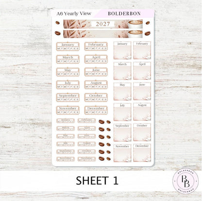 2027 Yearly View • A6 Hobonichi • Original HON Avec Day Free • Coffee