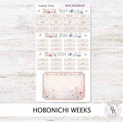 2027 Yearly View Stickers • Hobonichi Weeks • Planner Stickers • Meadow