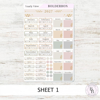 2027 Hobonichi Cousin • Yearly View Stickers • Aesthetic
