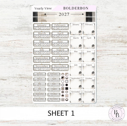 2027 Hobonichi Cousin • Yearly View Stickers • Slate