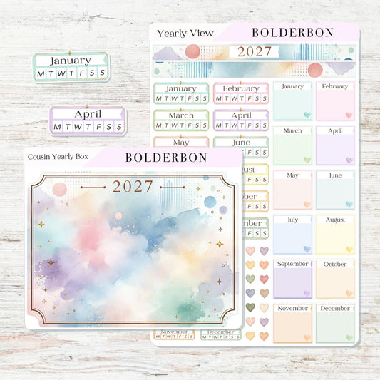 2027 Hobonichi Cousin • Yearly View Stickers • Color