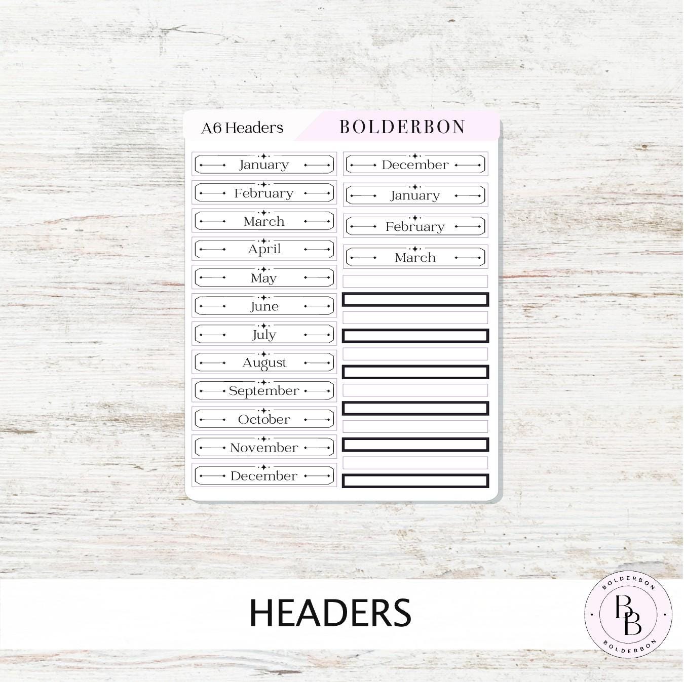 2027 Index Stickers • Hobonichi A6 • Original HON Avec Day Free • White