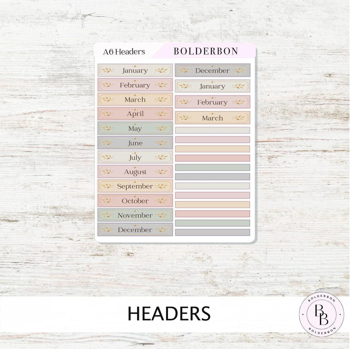 2027 Index Stickers • Hobonichi A6 • Original HON Avec Day Free • Aesthetic