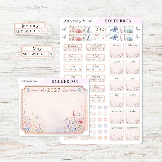 2027 Yearly View • A6 Hobonichi • Original HON Avec Day Free • Meadow