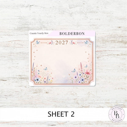 2027 Hobonichi Cousin • Yearly View Stickers • Meadow