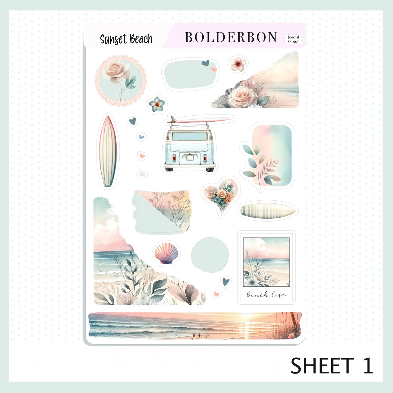 Journal Sticker Kit || SUNSET BEACH