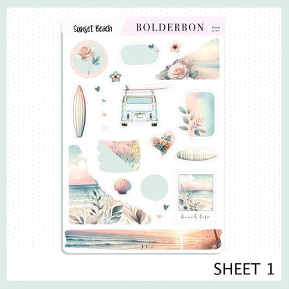 Journal Sticker Kit || SUNSET BEACH