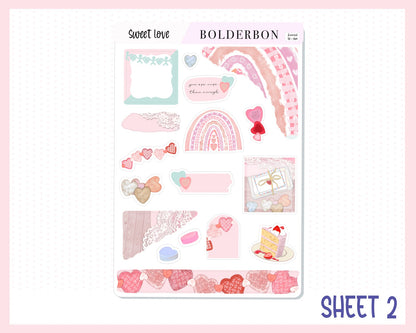 SWEET LOVE Journal Sticker Kit || Love Stickers, Valentine's Stickers, Journaling Stickers, Book Stickers