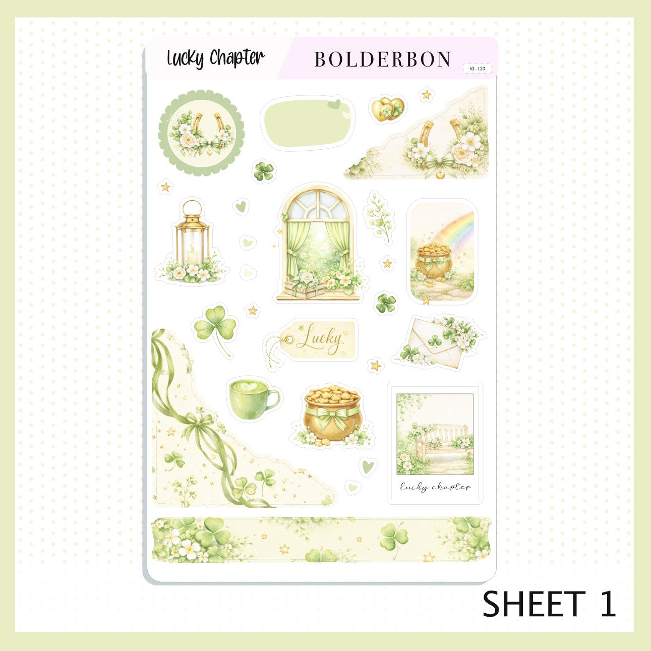 LUCKY CHAPTER Journal Sticker Kit || Clover Planner Stickers, Book Lover Vibe