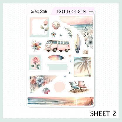 Journal Sticker Kit || SUNSET BEACH