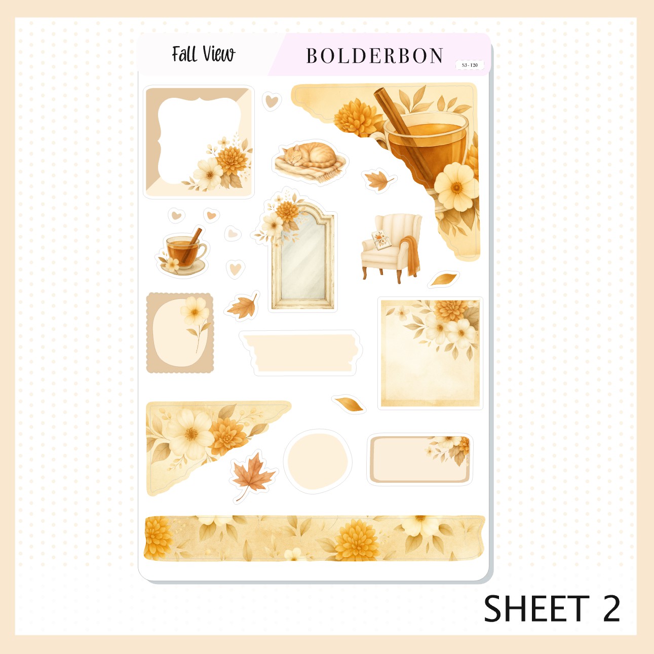 FALL VIEW || Journal Sticker Kit, Cozy Autumn Floral Planner Stickers, Fall Elegant Aesthetic Vibe