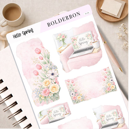 HELLO SPRING || Torn Pieces Journal Stickers