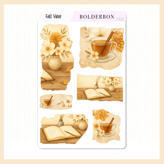 FALL VIEW || Torn Pieces Journal Stickers