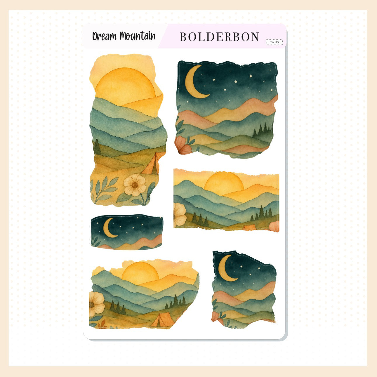 DREAM MOUNTAIN || Torn Pieces Journal Stickers