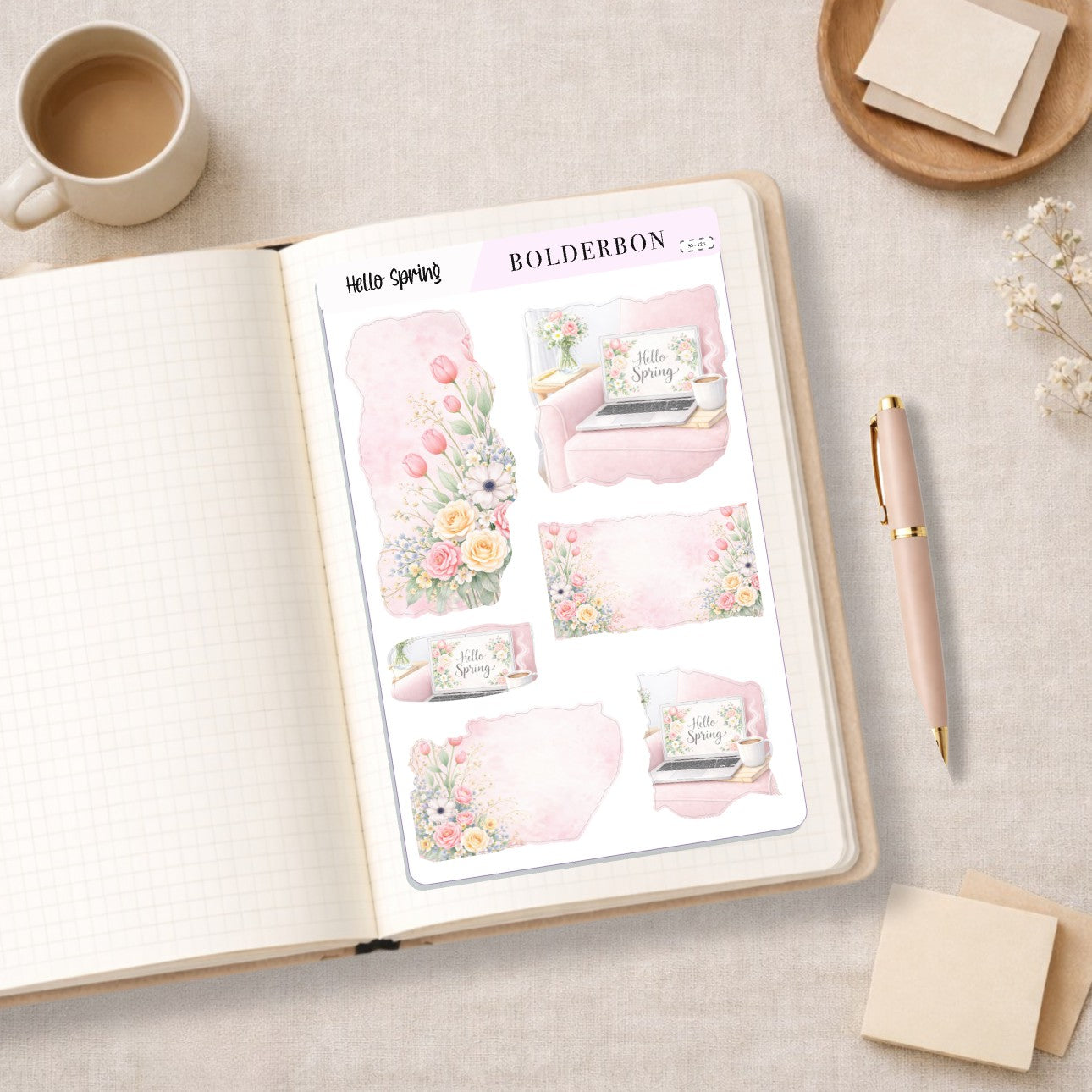 HELLO SPRING || Torn Pieces Journal Stickers