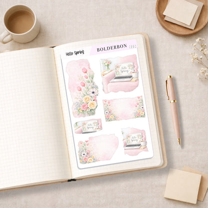 HELLO SPRING || Torn Pieces Journal Stickers