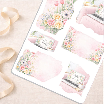 HELLO SPRING || Torn Pieces Journal Stickers
