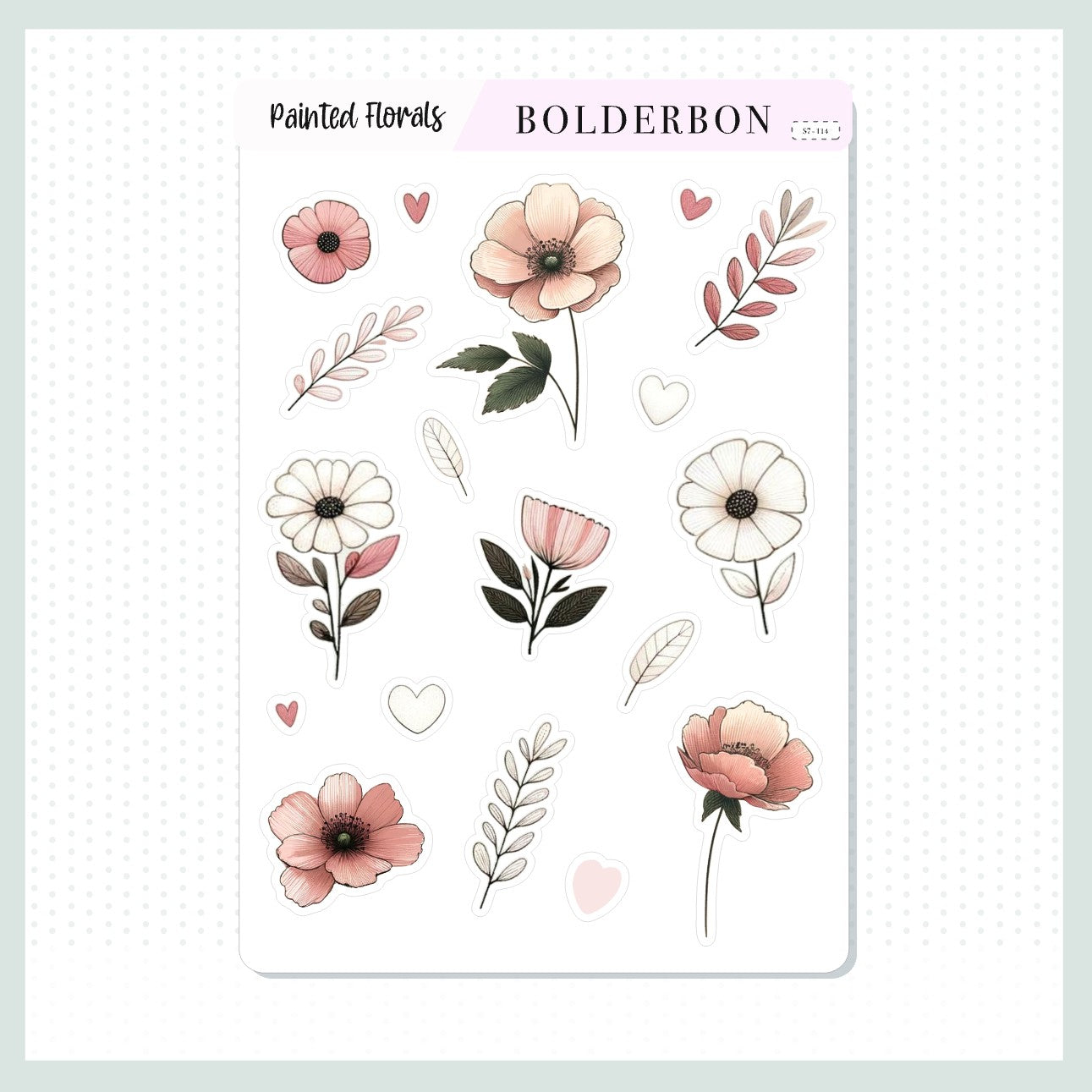 PAINTED FLORALS || Aesthetic Pink Flower Stickers for Journaling, Planners and More!