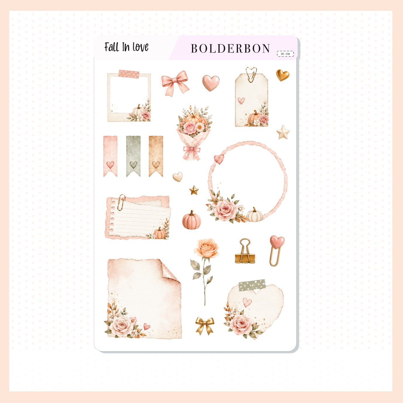 Decorative Notes Stickers • Fall In Love