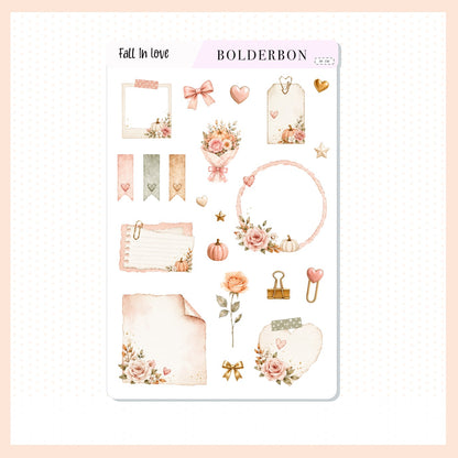 Decorative Notes Stickers • Fall In Love