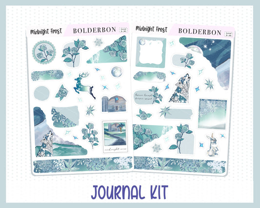 MIDNIGHT FROST Journal Sticker Kit || Winter Stickers, Snow Stickers, Journaling Stickers, Book Stickers