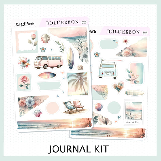 Journal Sticker Kit || SUNSET BEACH