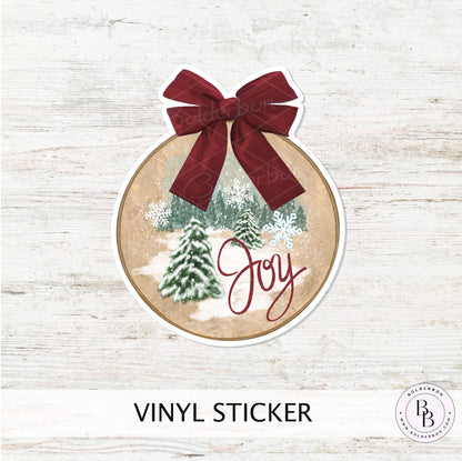 CHRISTMAS JOY Vinyl Decal || Rustic Holiday Cookie Sticker