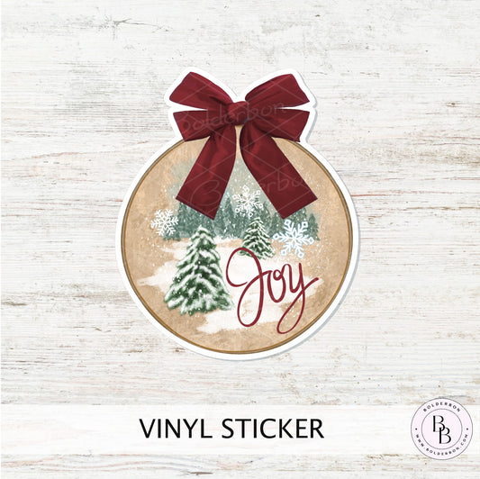 CHRISTMAS JOY Vinyl Decal || Rustic Holiday Cookie Sticker