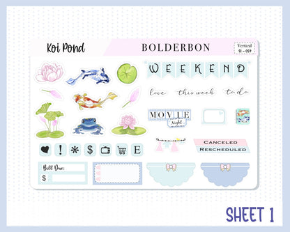 KOI POND || 7x9 Vertical Planner Sticker Kit