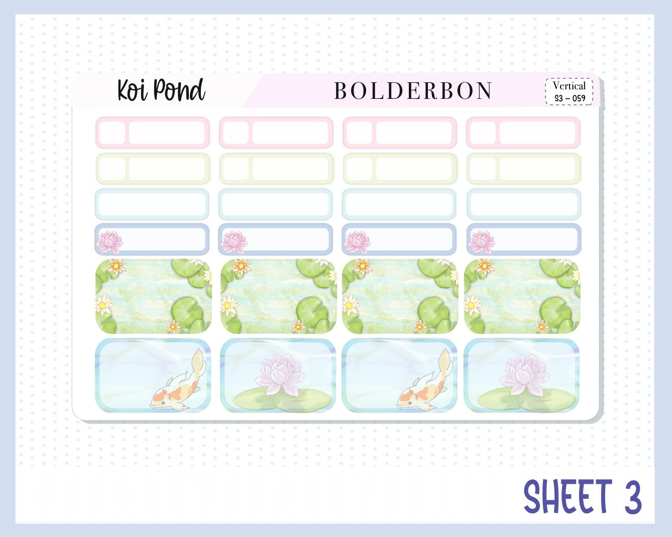 KOI POND || 7x9 Vertical Planner Sticker Kit