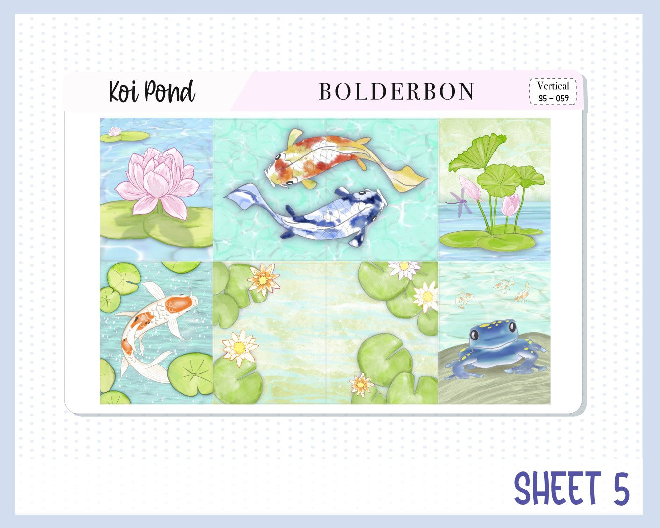 KOI POND || 7x9 Vertical Planner Sticker Kit