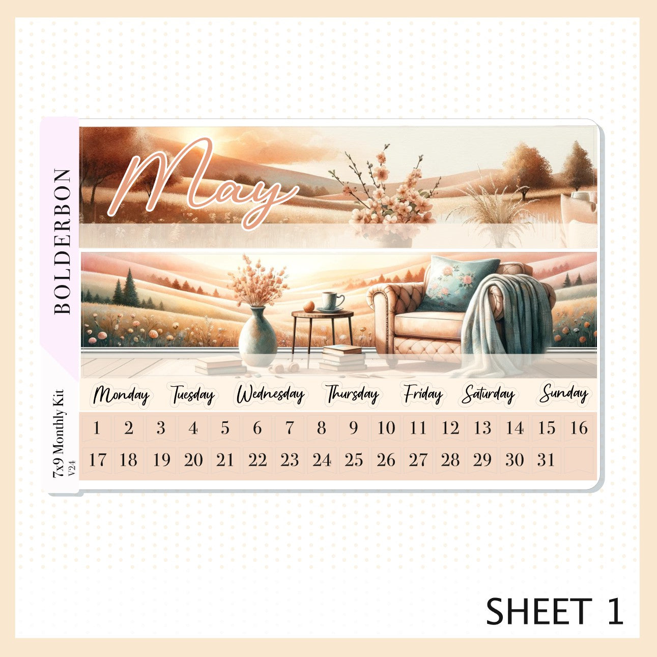 MAY 7x9 Monthly Sticker Kit || Cottage Charm