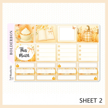 OCTOBER 7x9 Monthly Sticker Kit || Cozy Fall Floral Planner Stickers, Autumn Aesthetic Vibe