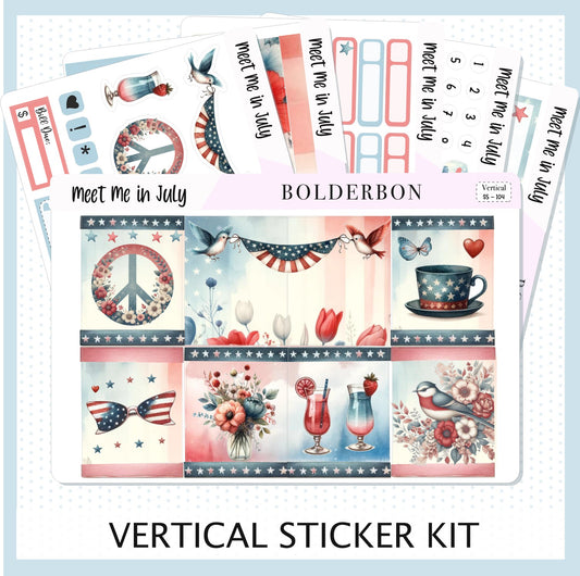 MEET ME IN JULY || 7x9 Vertical Planner Sticker Kit